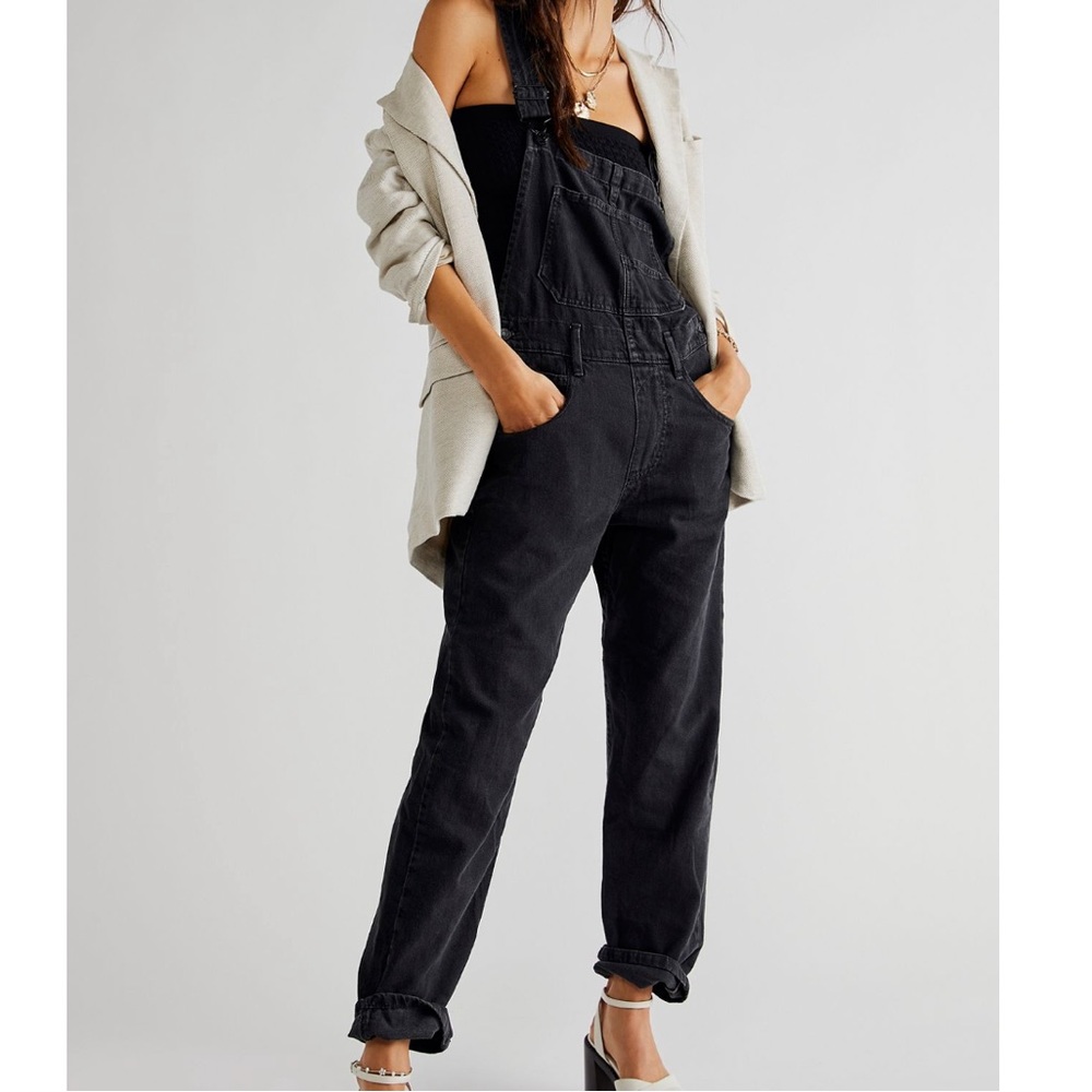 Free People Ziggy Overall in Black